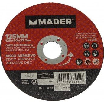 Disco Abrasivo, Corte Aço Inox, 125mm ref. 63211 MADER