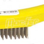 Escova aço c/ cabo plás. MacFer EAMP-4I 4 filas inox amarela ref. 025.0032 MACFER