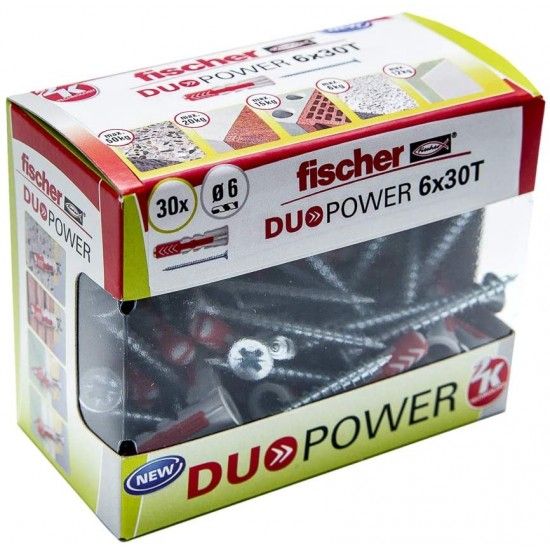 Bucha nylon DuoPower 6 x 30 S 30p REF 536390 FISCHER