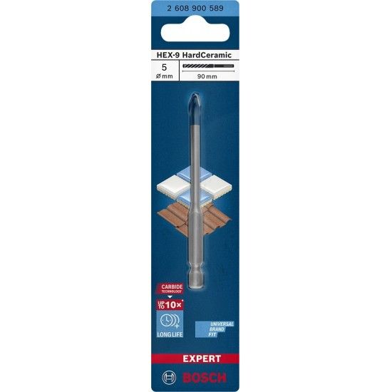 Broca EXPERT HEX-9 HardCeramic 5x90mm REF 2.608.900.589 BOSCH