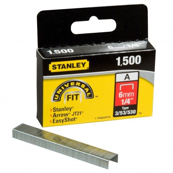 Agrafos tipo A (5/53/530) 6mm - 1000 u.ref.1-TRA204T STANLEY