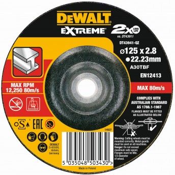 Disco EXTREME para metal  125 x 2.8 x 22.23 mm ref.DT43941-QZ DEWALT