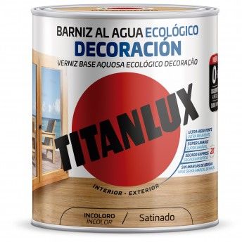Verniz aquoso incolor acetinado 0.75L TITANLUX