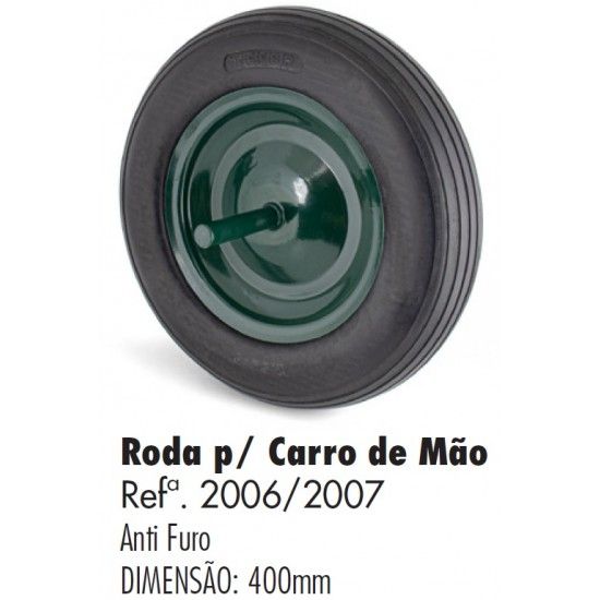 Roda Antifuro p/ Carro de Mo 400mm