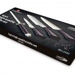 Set Facas e Afiador, 4 Pcs, Metallic Line Carbon Pro Edition ref. BH-2497 MADER