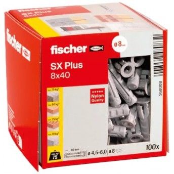 Bucha 8mm SX Plus  (100uni) Ref 568008 Fischer