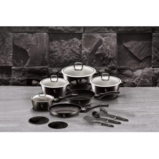 Trem de Cozinha, 15 Pcs, Black Silver Collection ref. BH-6155 MADER