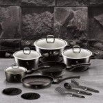 Trem de Cozinha, 15 Pcs, Black Silver Collection ref. BH-6155 MADER