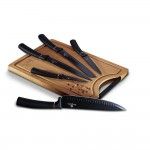 Set Facas com Tbua em Bambu, 6 Pcs, Black Rose Collection ref. BH-2550 MADER