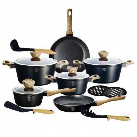 Trem de Cozinha, 15 Pcs, Ebony Maple Collection ref. BH-1536N MADER