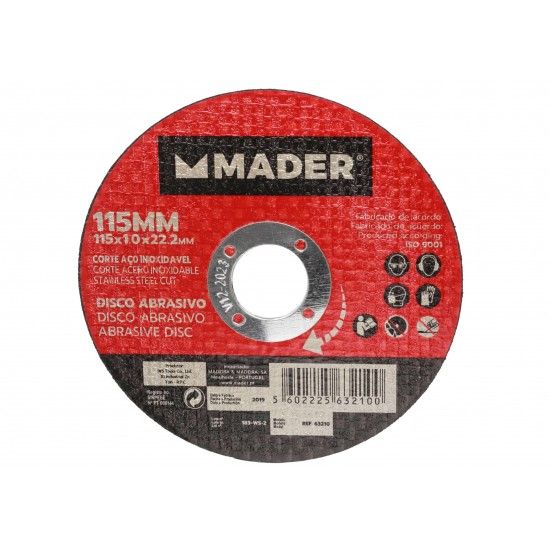 Disco Abrasivo, Corte Ao Inox, 115mm ref. 63210 MADER