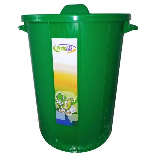 Balde Lixo, Verde, 45L ref. 99987 MADER