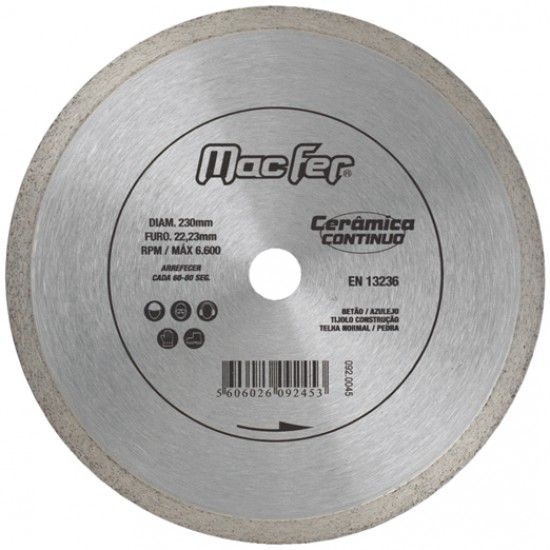 Disco diam. MacFer Cermica Contnuo 200mm ref. 092.0046 MACFER