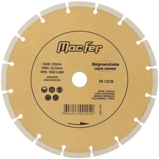 Disco diam. Segmentado 180mm ref. 092.0003 MACFER