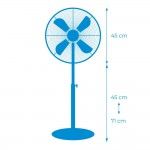 Ventoinha de p com base circular. cromado. potncia: 60w aspas: 40cm altura regulvel 90-116cm ref