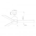 Ventoinha de teto modelo savu. cor cromo escovado. potncia: 60w lminas: 115cm com controle remoto