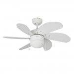 Ventoinha de teto modelo aral. cor blanco. potncia: 50w lminas: 76cm ref. 33985 EDM