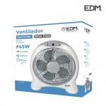 Ventoinha box fan cor branca/cinza. potencia: 45w lminas: 30,5cm 38,5x13x46cm ref. 33951 EDM