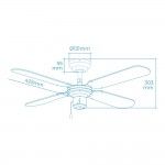 Ventoinha de teto modelo baltico. cor branco potncia: 50w lminas: 102cm ref. 33802 EDM