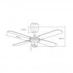 Ventoinha de teto modelo baltico. cor branco potncia: 50w lminas: 102cm ref. 33802 EDM