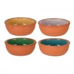 Set 4 bacias para aperitivos de barro cor terracota 150ml 10,4x4,2cm ref. 77360 EXCELLENT HOUSEWARE