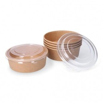 Embalagem carto biodegradvel redonda para salada com tampa 500cc (5 unid.) ref. 77369 BEST PRODUCT