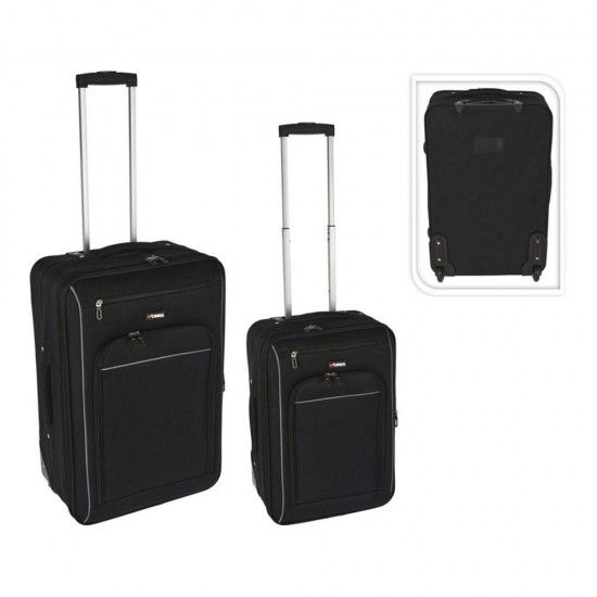 Kit 2 malas de viagem pretas ref. 90499 PRO WORLD