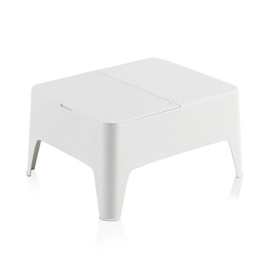 Mesa auxiliar cor: branco 58x48x30cm. modelo: alaska ref. 75383 SP BERNER