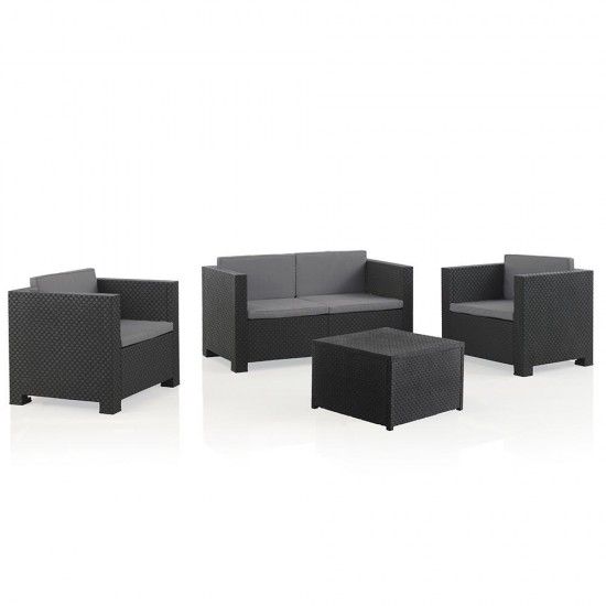 Conjunto jardim/terrao de 2 cadeires+1 sof+1 mesa auxiliar. diva tropea grafit ref. 75379 SP BERN