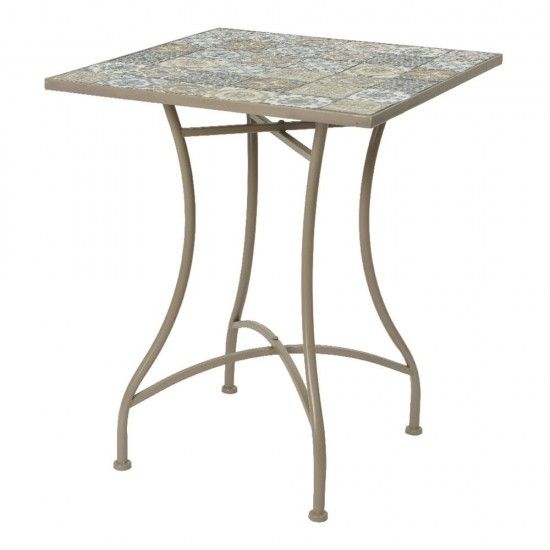 Mesa metal/mosaico cor: castanho 58x58x72cm modelo bistro para exterior ref. 75392 NULL