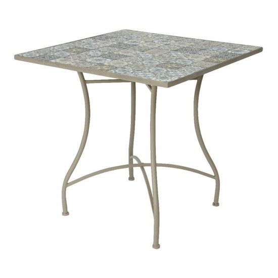 Mesa metal/mosaico cor: castanho 78x78x77cm modelo bistro para exterior ref. 75393 NULL