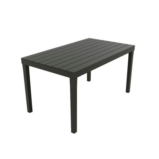 Mesa retangular para o ar livre. cor: preto 72x138x78cm ref. 75313 IPAE PROGARDEN