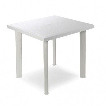 Mesa quadrada para ao ar livre. cor: branco 80x75x72cm ref. 75312 IPAE PROGARDEN