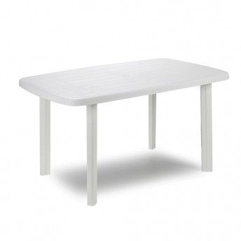 Mesa oval para ao ar livre. cor: branco 72x137x85cm ref. 75311 IPAE PROGARDEN