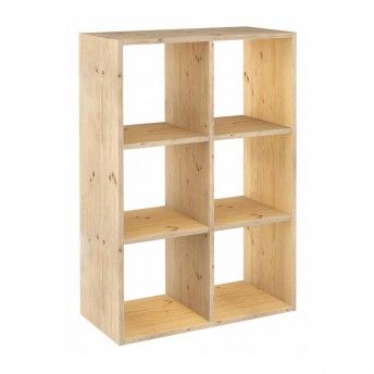 Estante modular 6 cubos dinamic pinho macio 70,8x33x105,4cm ref. 75289 ASTIGARRAGA