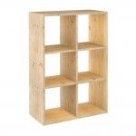 Estante modular 6 cubos dinamic pinho macio 70,8x33x105,4cm ref. 75289 ASTIGARRAGA