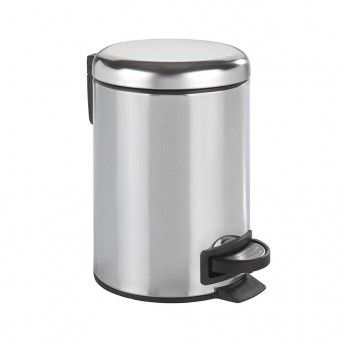 Balde do lixo com pedal inox leman, brilhante, 3l 22444100 ref. 01421 WENKO