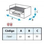 Gaveta com grelha inoxidavel 61x40x32cm imex ref. 73047 EL ZORRO