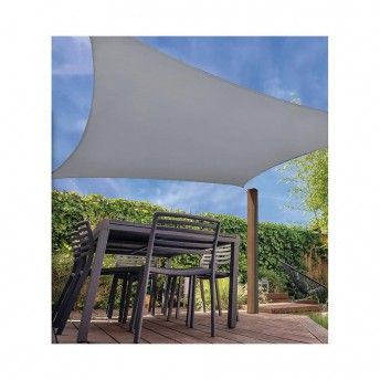 Toldo vela quadrado cor: cinza claro 5x5m ref. 73034 AMBIANCE