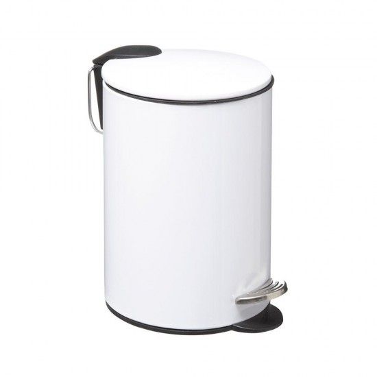 Balde do lixo wc cor branco 3l fecho silencioso. ref. 01819 5FIVE