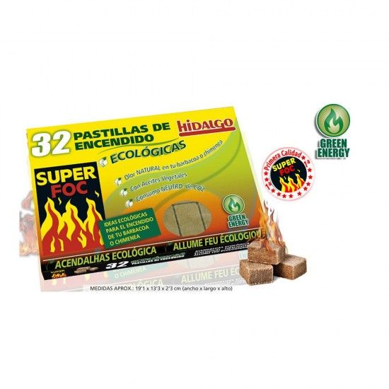 Pack 32 unid. acendalhas ecologicas 08100 ref. 73881 SUPER FOC