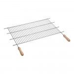 Grelha de zinco para bbq com pegas de madeira 80x40cm suvic ref. 73894 SAUVIC