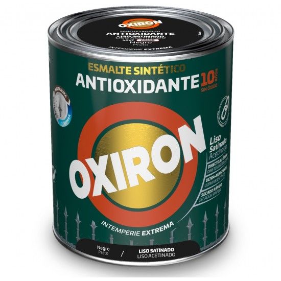 Esmalte antioxidante acetinado preto 750ml Oxiron Ref F2J456734 Titan