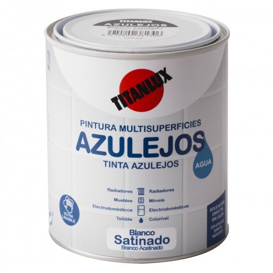 ESMALTE  AZULEIJO AQUOSO 750ML BRANCO ACETINADO 0002 TITAN