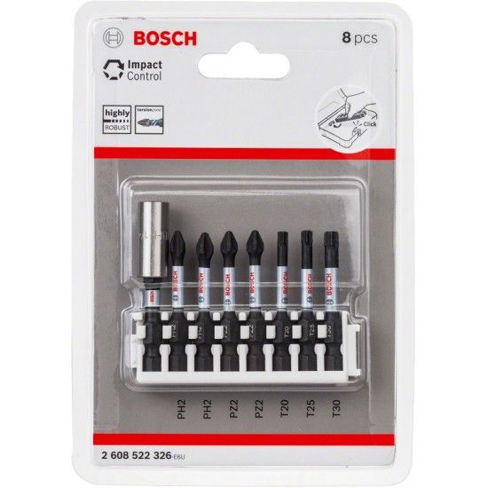 Jogo bits impacto sextavados 8p Ref 2608522326 Bosch