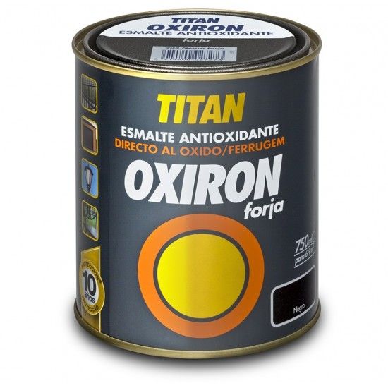 Esmalte antioxidante Forja preto 750ml Oxiron Ref F2M420434 Titan