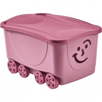 Fancy smile box com tampa e rodas 47,5l cores sortidas ref. 77192 MONDEX