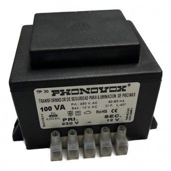 Transformador pool 100va 230/12v 50-60hz. ip-00 armadura tp31100 ref. 31738 PHONOVOX