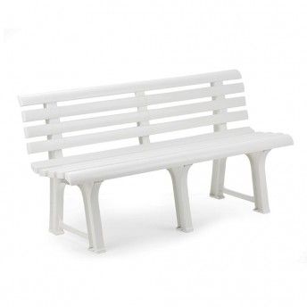 Banco de jardim cor: branco 145x49x74cm modelo: orchidea ref. 75229 IPAE PROGARDEN