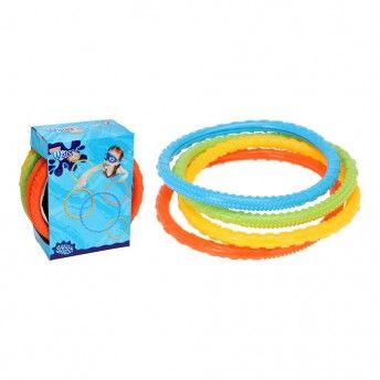 Brinquedos de mergulho, kit de 6 aros coloridos dimetro 15cm ref. 81067 WATER FUN